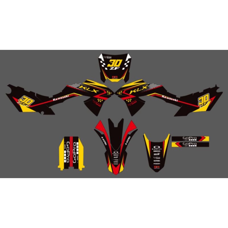 DECAL STICKER MOTOR KLX BF,DTRACKER NEW OLD,CRF 150L,WR 155 BEBAS REQUESH GRATIS LAMINATING GLOSY DA