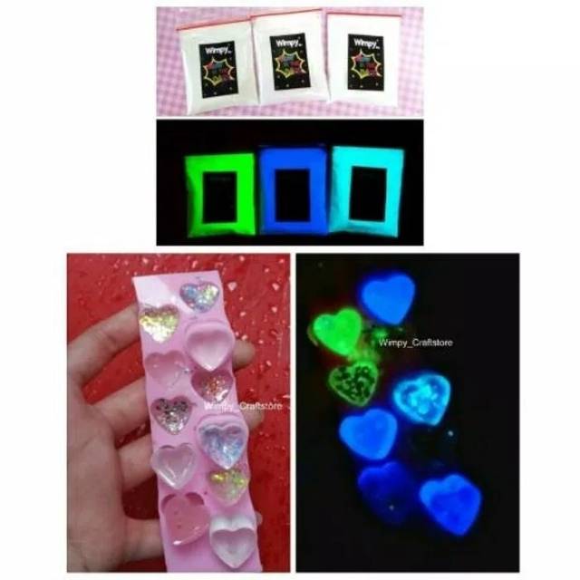 BUBUK FOSFOR GLOW IN THE DARK - GLOWING POWDER - SERBUK CAT CAHAYA