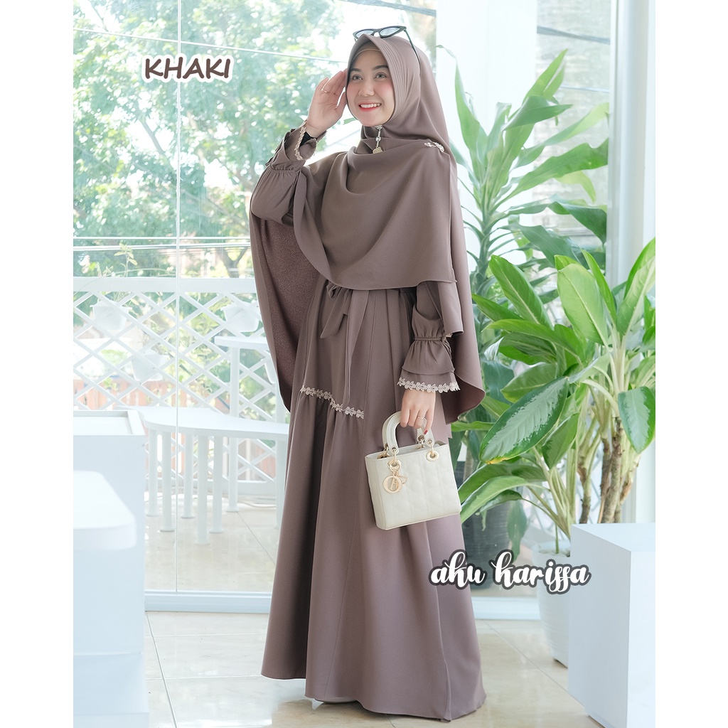 Gamis Aku Karissa Original - Gamis Lebaran Zaina Syari-Khaki