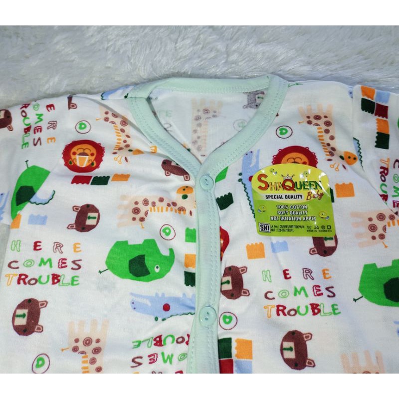 Setelan Pendek Shaqueen Motif Print SNI / Set Baju Anak Bayi 6-12 bulan