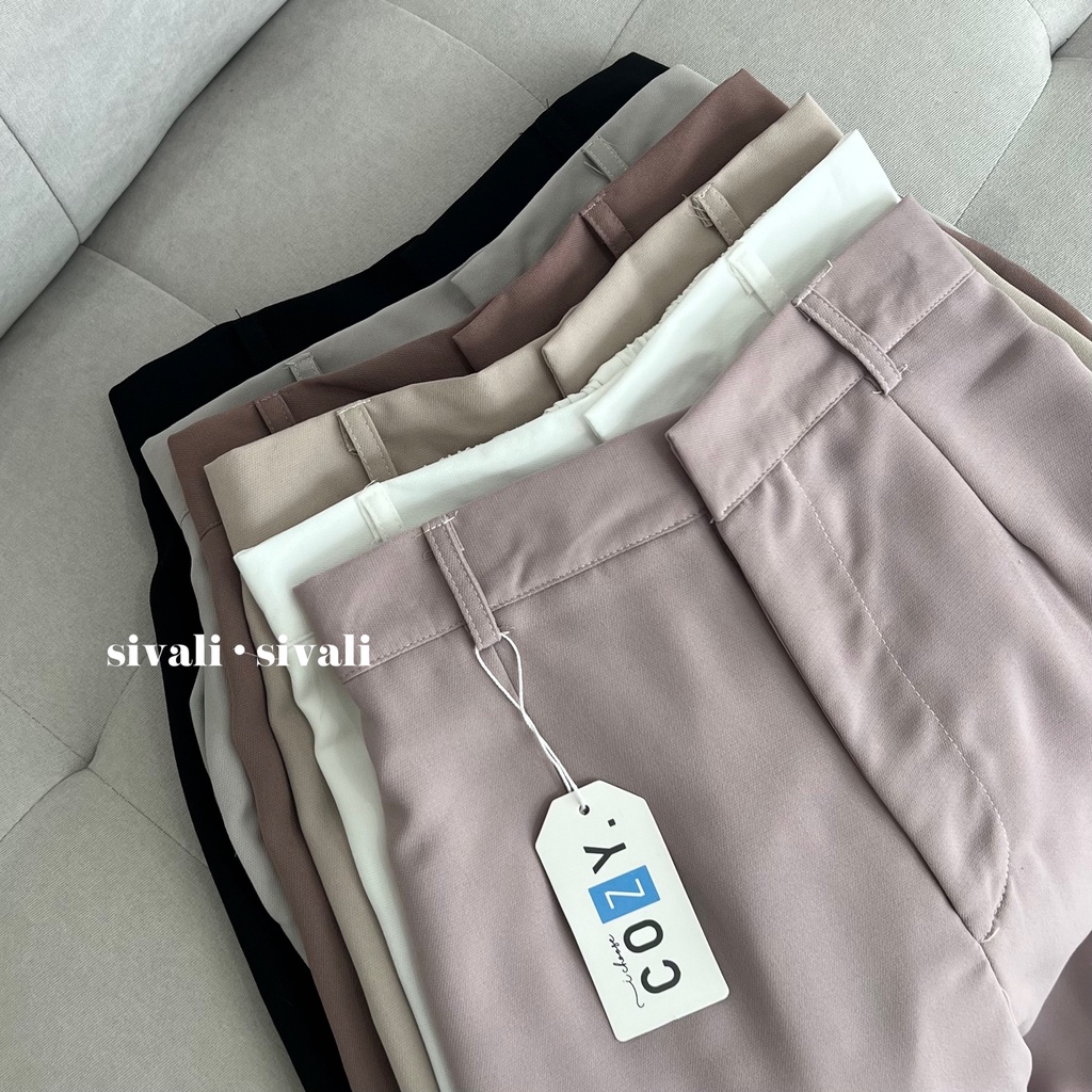 SIVALI Rozel Pants 299 - Loose Pants for Petite - Trousers Wanita - Celana Anti Kusut - Celana Kulot Wanita - Celana Kantor Formal / Casual