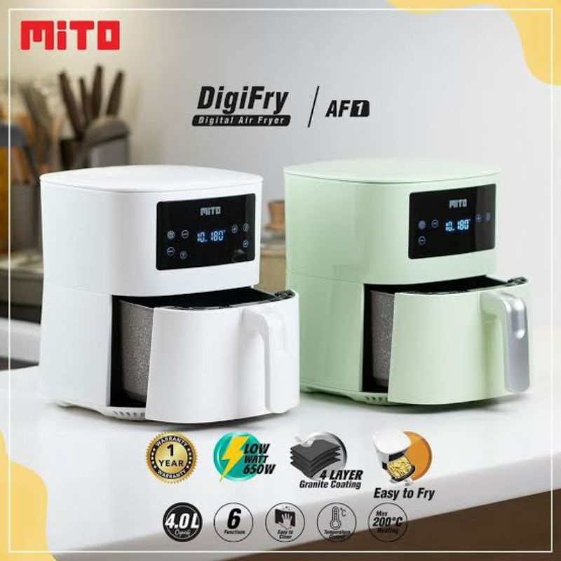 Mito AF1 Digital Air Fryer Penggorengan Elektrik Alat Menggoreng Tanpa Minyak