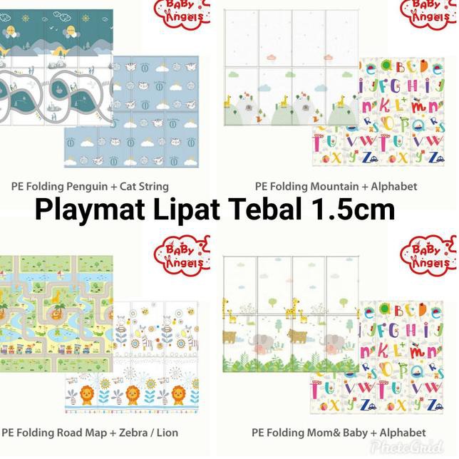 MIC Playmat Lipat Tebal 1.5cm XPE Baby Angels Karpet Matras Anak Bayi - Roadmap Zebra ❊ ☢