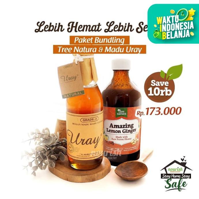 

PAKET MADU URAY + TREE NATURA, AMAZING LEMON GINGER 320 ML