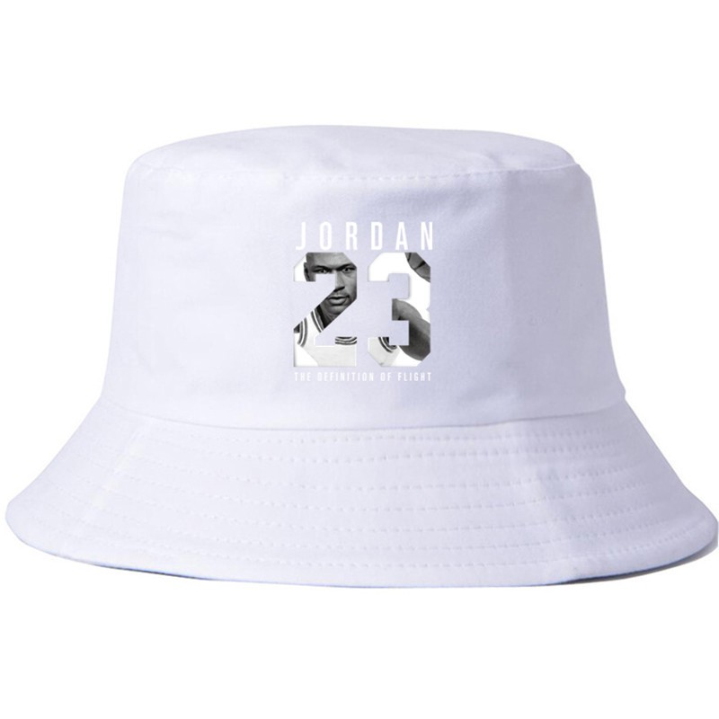 Topi Bucket Pria / Wanita Motif Print Jordan No. 23 Untuk Musim Panas / Pantai / Outdoor