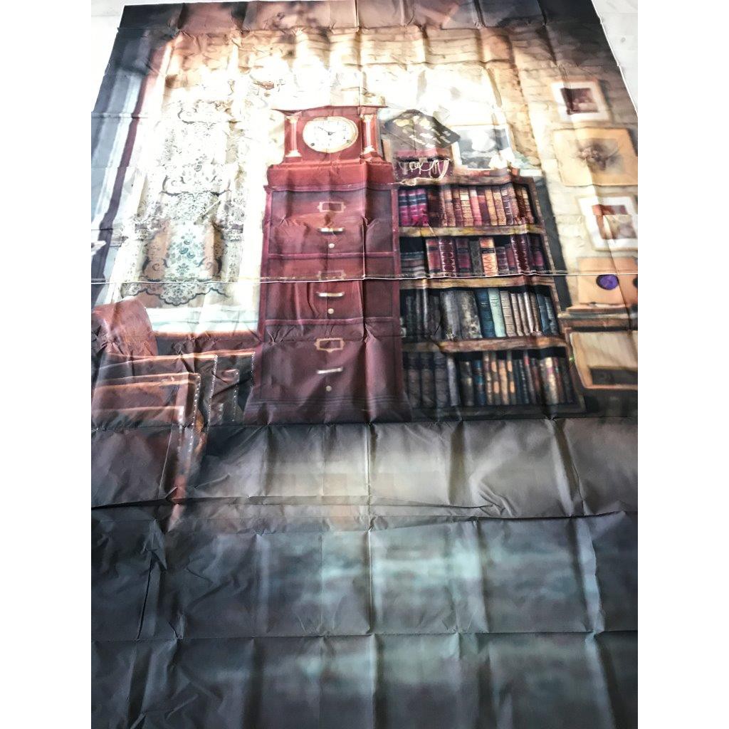 Backdrop foto perpustakaan backdrop library background foto studio backdrop kantor