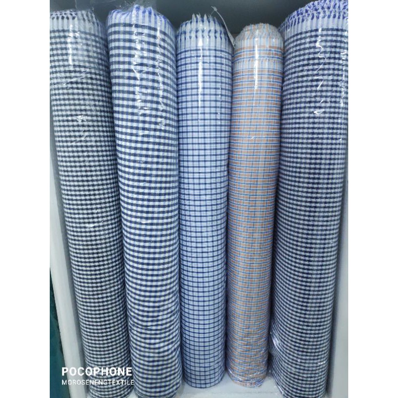 Kain Kemeja Shirting Professional Checkered Kotak Katun