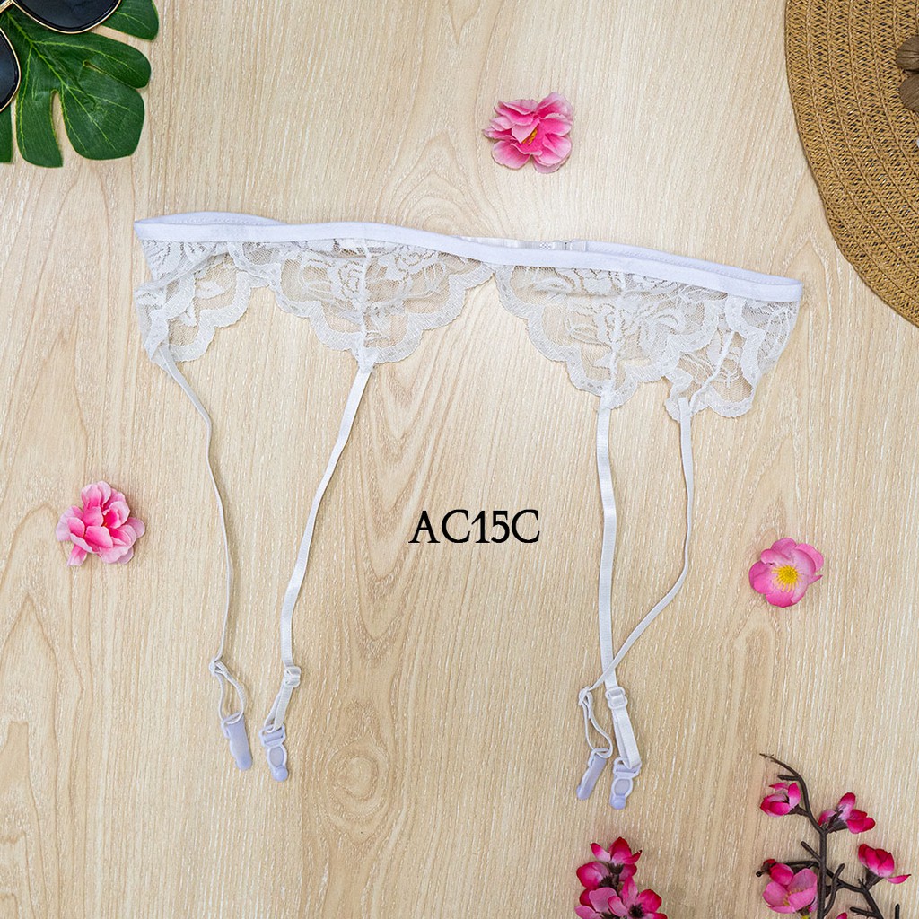 • BEBE • AC15C Garter Belt Renda Transparan Lingerie Garter Belt Seksi