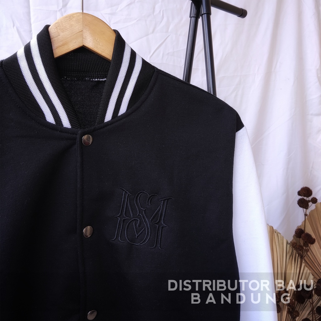 Jaket Baseball Crop | Korean Style Varsity | Pakaian Wanita | Jaket Wanita | Bahan Fleece | Allsize-6
