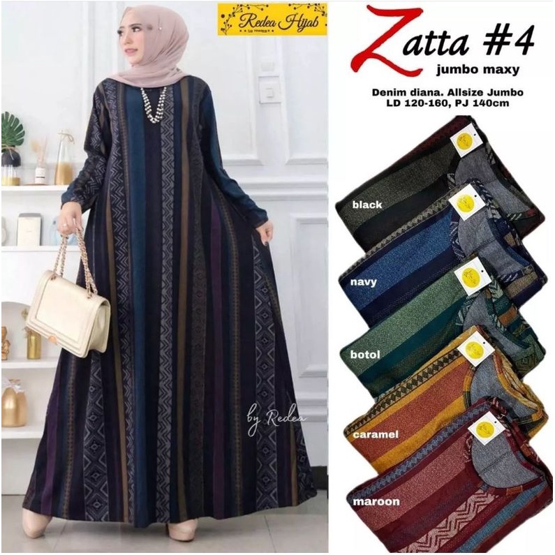 Tiramitsu Jumbo - LD120-130 Gamis Diana Denim Jumbo Bigsize Oversize Bumil / Zatta Jumbo Maxy / R.26 - 025-6533