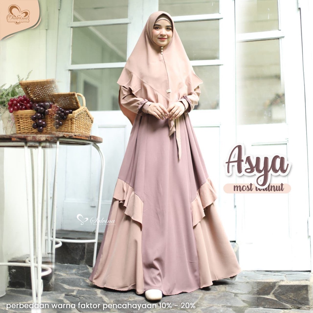 Salvina Hijab Gamis Asya Quality Premium Syari'i Dress - One Set Khimar