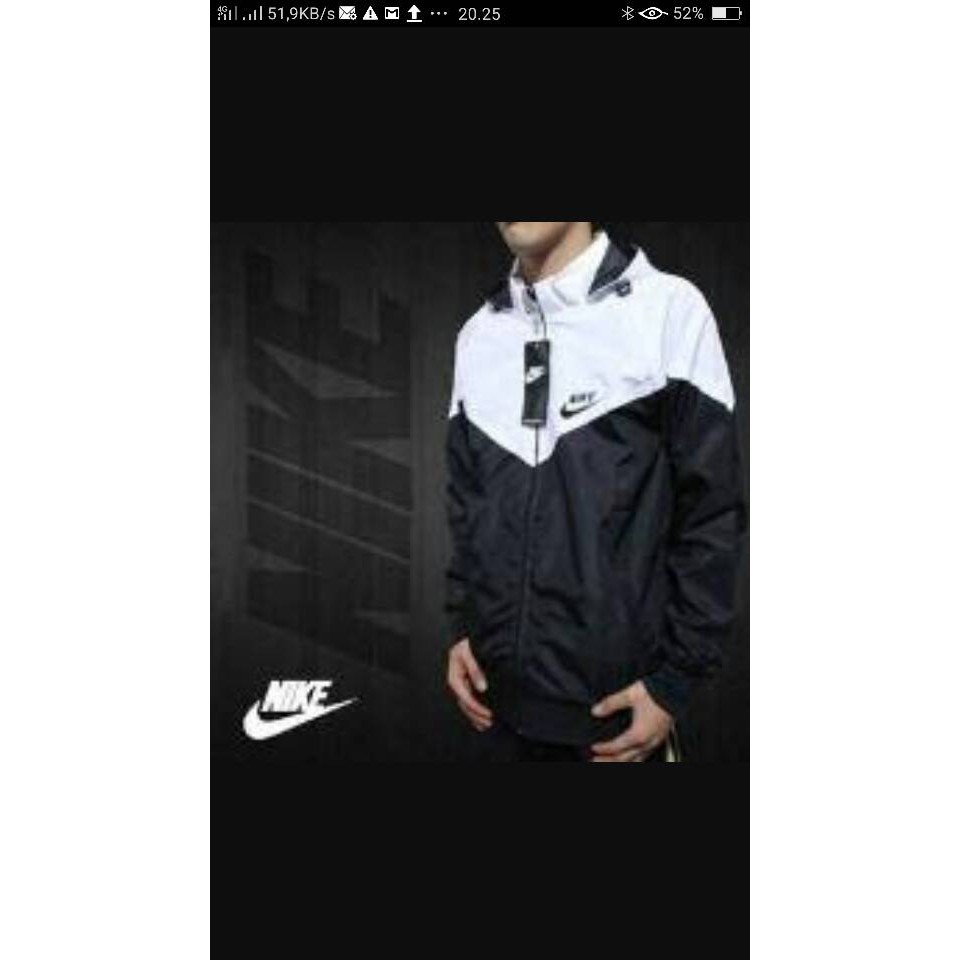 Super Sale jaket nike parasut putih hitam
