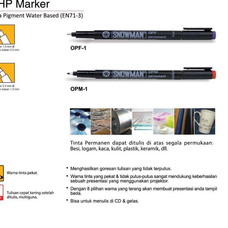 

BEST SELLER!!! SNOWMAN SPIDOL PEN PERMANENT OHP OPM / OPF
