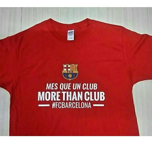 Kaos Tshirt Baju Combed 30S Distro Barca Barcelona Mes Que Un Club