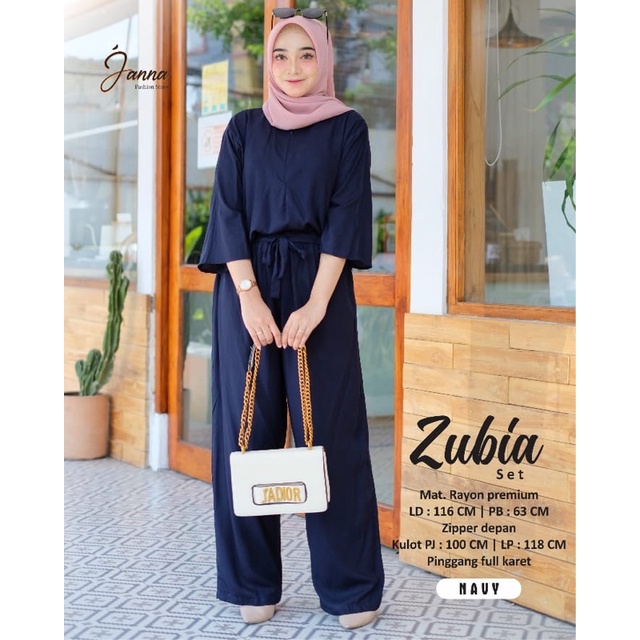 NEW ZUBIA SET LD116 BUSUI MATT RAYON PREMIUM ZIPER DEPAN ORIGINAL JANNA