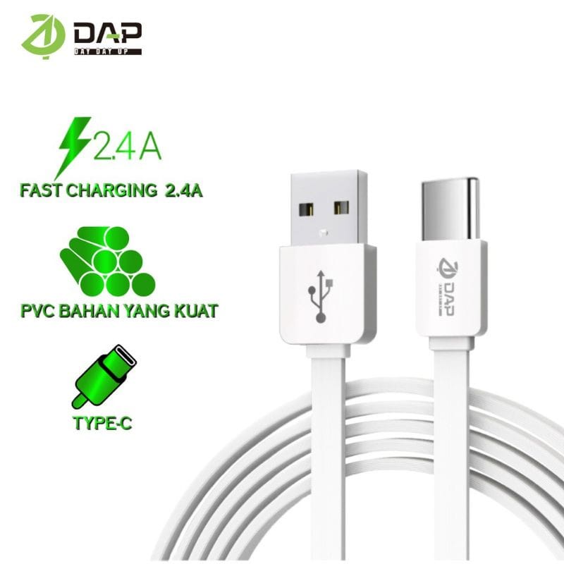 Kabel Data DAP DT200 TYPE-C FAST CHARGING Kabel Charger DAP TIPE C DT200 Kabel Casan DAP DT200 TYPE C 200CM ORIGINAL