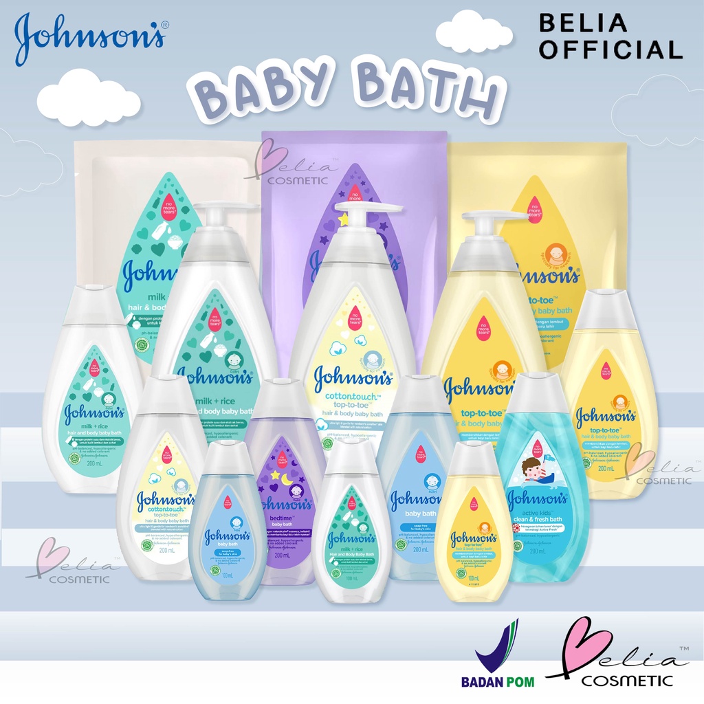 ❤ BELIA ❤ JOHNSON'S Baby Hair Body Wash | Bath | Sabun Mandi Bayi Kepala Badan Tubuh (✔BPOM)