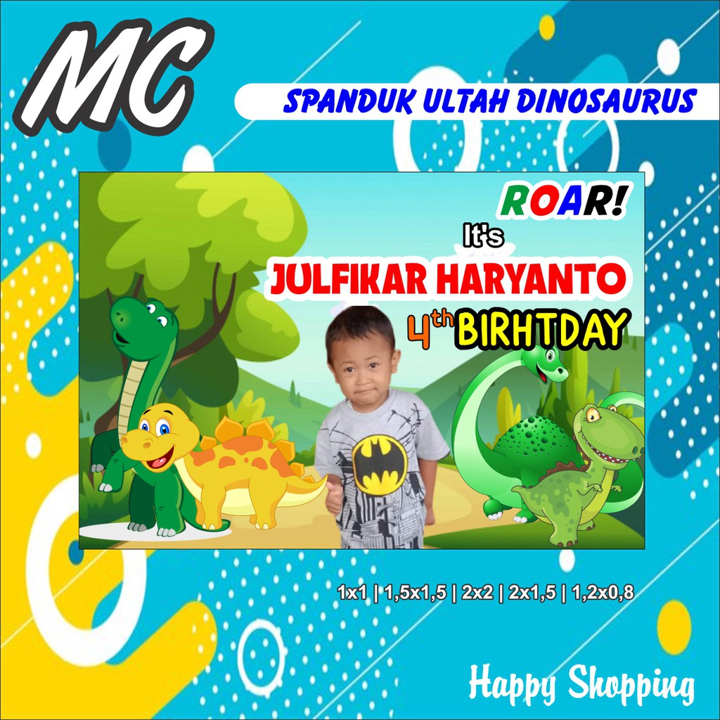SPANDUK ULANG TAHUN DINOSAURUS