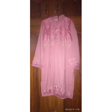 Tunik kombinasi Brukat PL warna pink