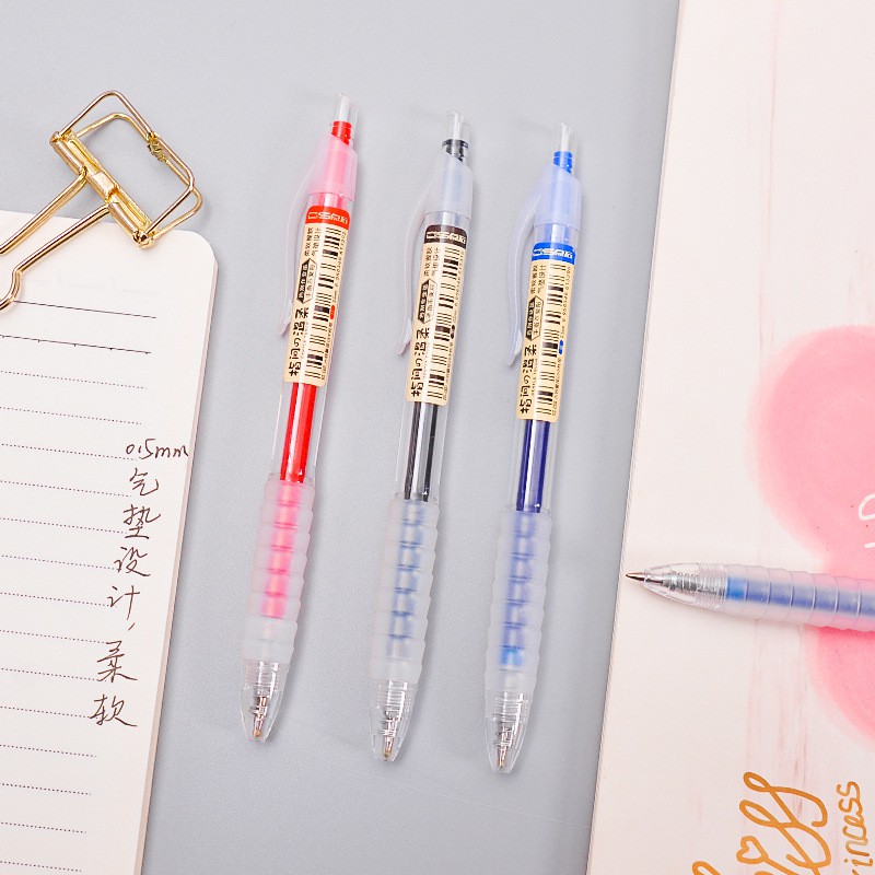 Air cushion anti-fatigue gel pen 0.5mm press blue and black signature pen Gel Pen Pulpen 0.5 mm