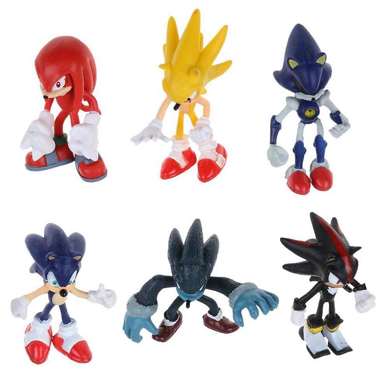 【In stock】Cute Sonic the Hedgehog Game Action Figures Kid Toy Gift 6pcs/Set