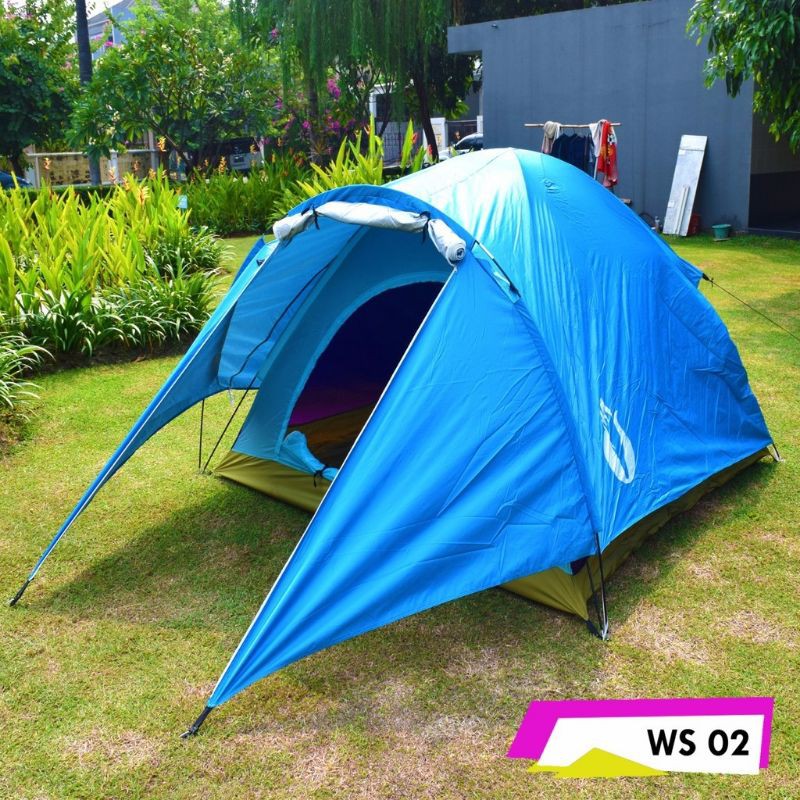 Tenda camping dobel layer kapasitas 4-5 orang dewasa