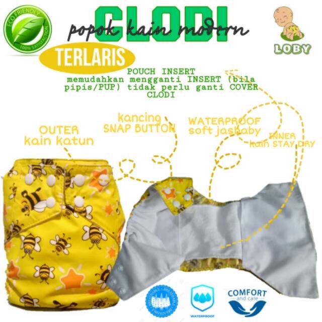 Clody Motif , popok kain , pempers cuci bisa ulang TERMURAH