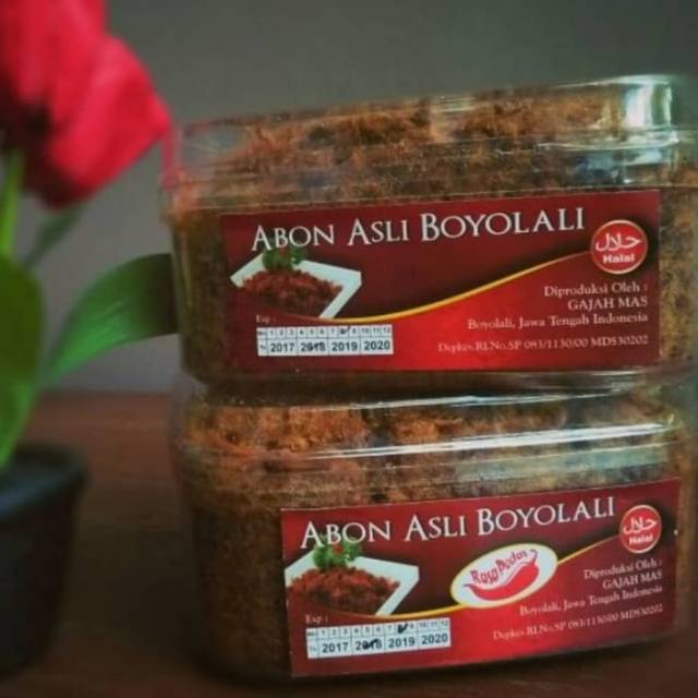 

Abon Sapi SUPER Kualitas PREMIUM SUPER PEDAS. Cap Gajah Inggil