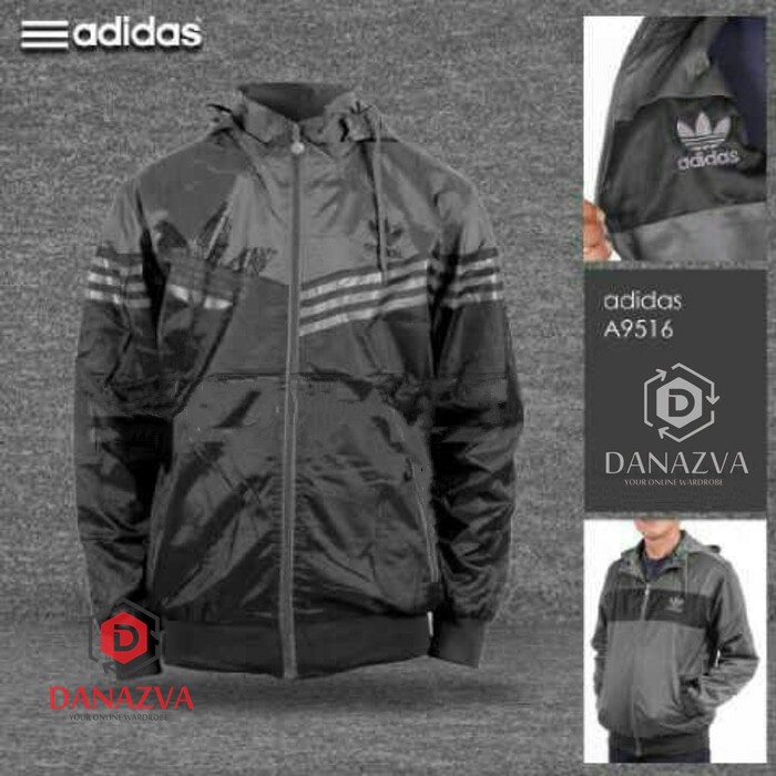 RESTOK Jaket Sport Adidas 9516 Hitam Yoiko Shopaholic Shop
