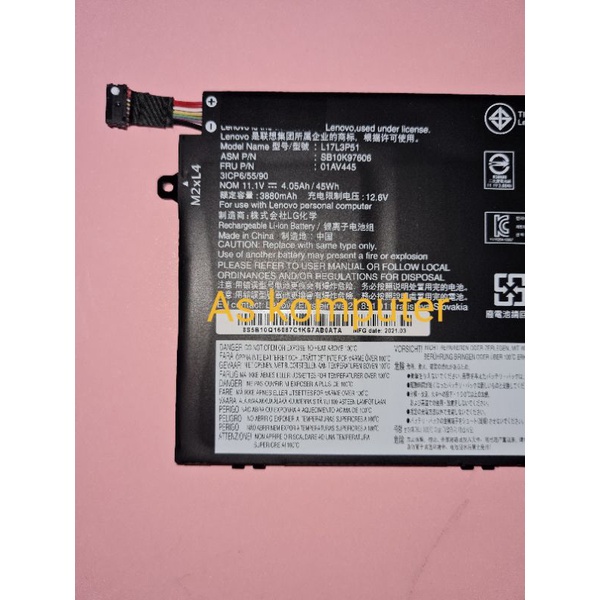 Baterai Battery Lenovo E480 E580 R480 R580 L17C3P51 L17L3P51 L17L3P52 L480 L580