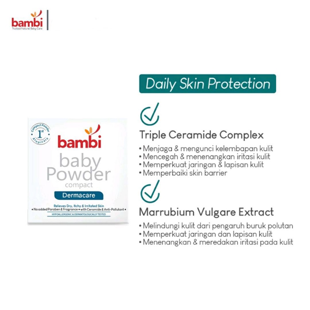 BAMBI BABY COMPACT POWDER DERMACARE 40GR / BEDAK PADAT BAYI