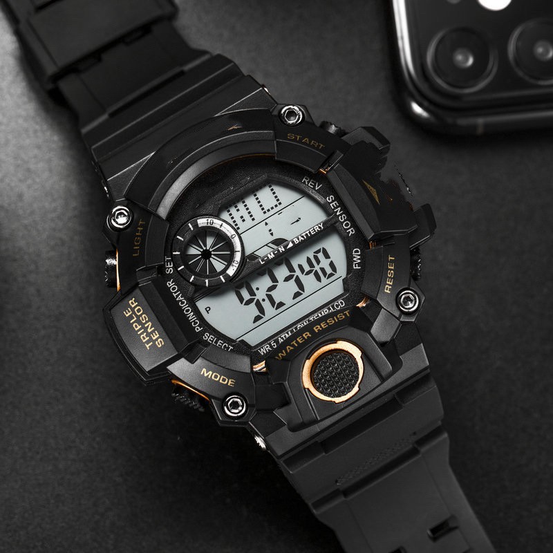 COD JAM TANGAN RUBBER DIGITAL SEGI GROSIR MURAH  KARET SPORT LED PRIA WANITA COUPLE M124