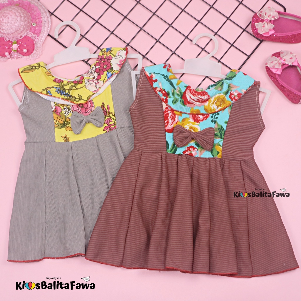 Dress Najwa uk Bayi 3-12 Bulan / Dres Import Anak Perempuan Gaun Pesta Grosir Baju Balita Cewek BabyCinnamon