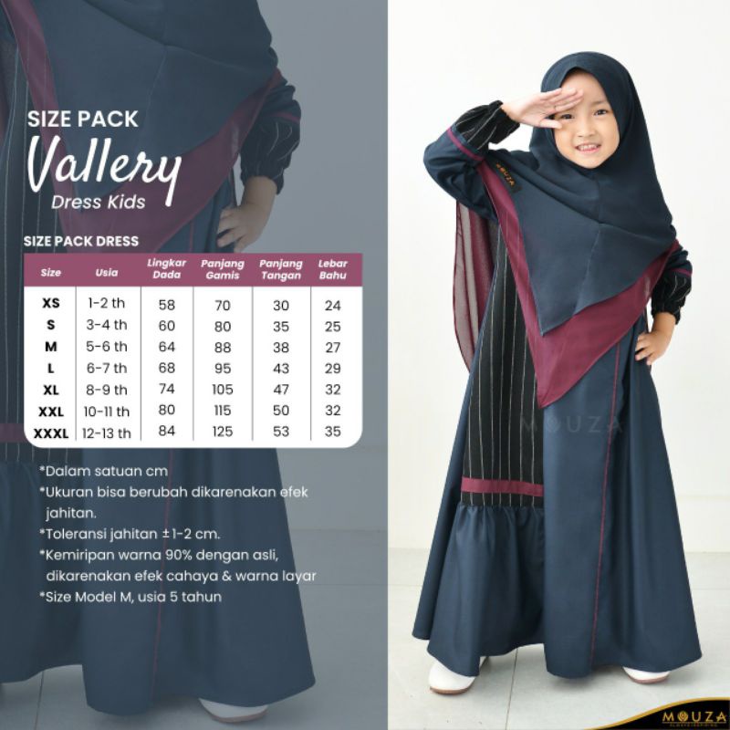 [Puby] VALLERY DRESS KIDS BY MOUZA INDONESIA | GAMIS ANAK PEREMPUAN COUPLE | SARIMBIT MOUZA TERBARU 