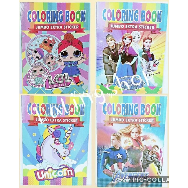 

COLORING BOOK PLUS STICKER Buku mewarnai Buku stiker