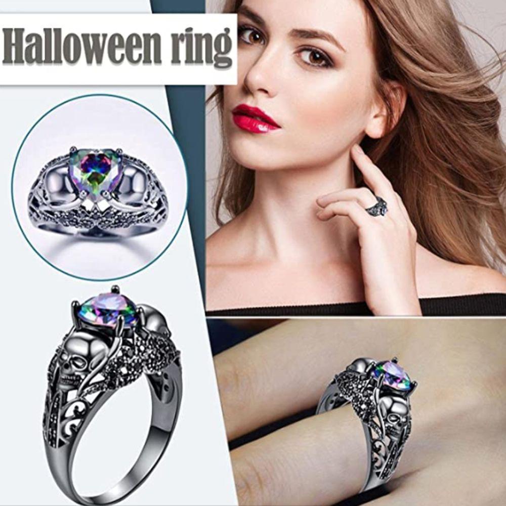 Cincin Nanas Halloween Pria Wanita Fashion Punk Halloween Tengkorak