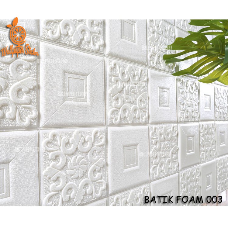 WALLPAPER 3D FOAM MOTIF BATIK BRICKFOAM 70CMX70CM WALLSTICKER