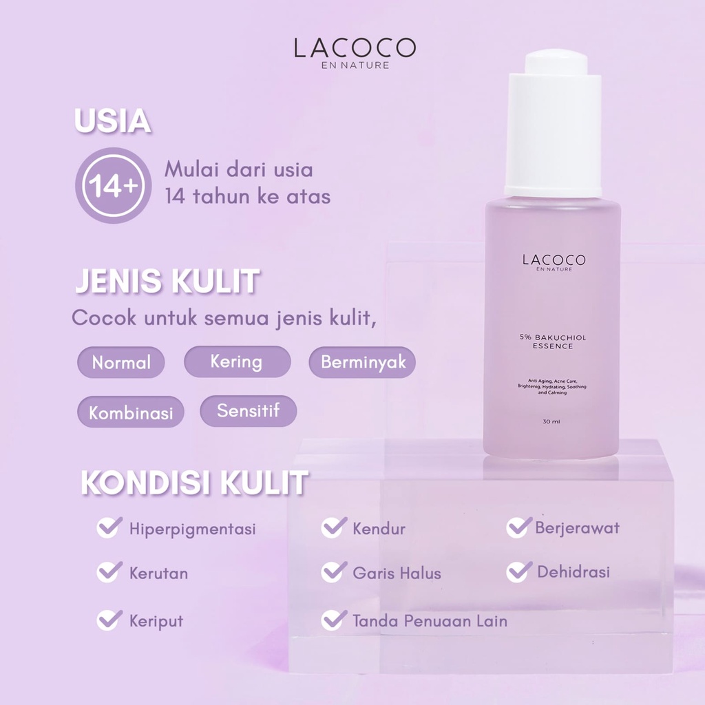 LACOCO BAKUCHIOL SERIES- LACOCO 5% BAKUCHIOL ESSENCE | DAY CREAM | NIGHT CREAM | SHEET MASK