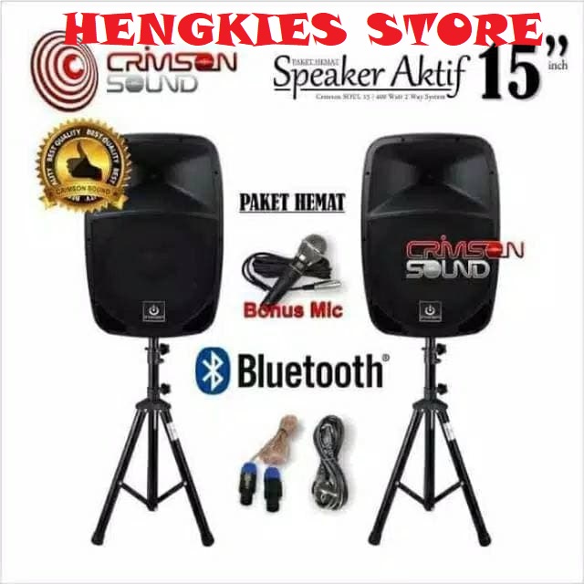 CRIMSON SHOW 15 INCH SPEAKER AKTIF PASIF HARGA SEPASANG