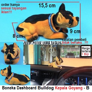 aksesoris dashboard mobil boneka goyang - model anjing bulldog