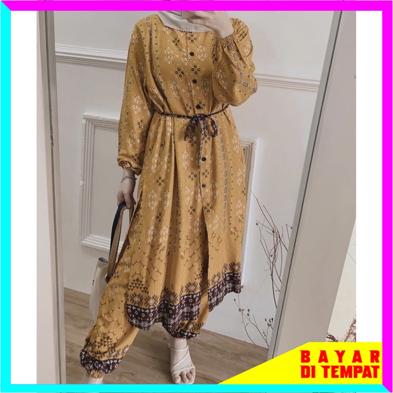 LITINA AISYAH SETELAN WANITA DAILY SET RAYON MOTIF WANITA