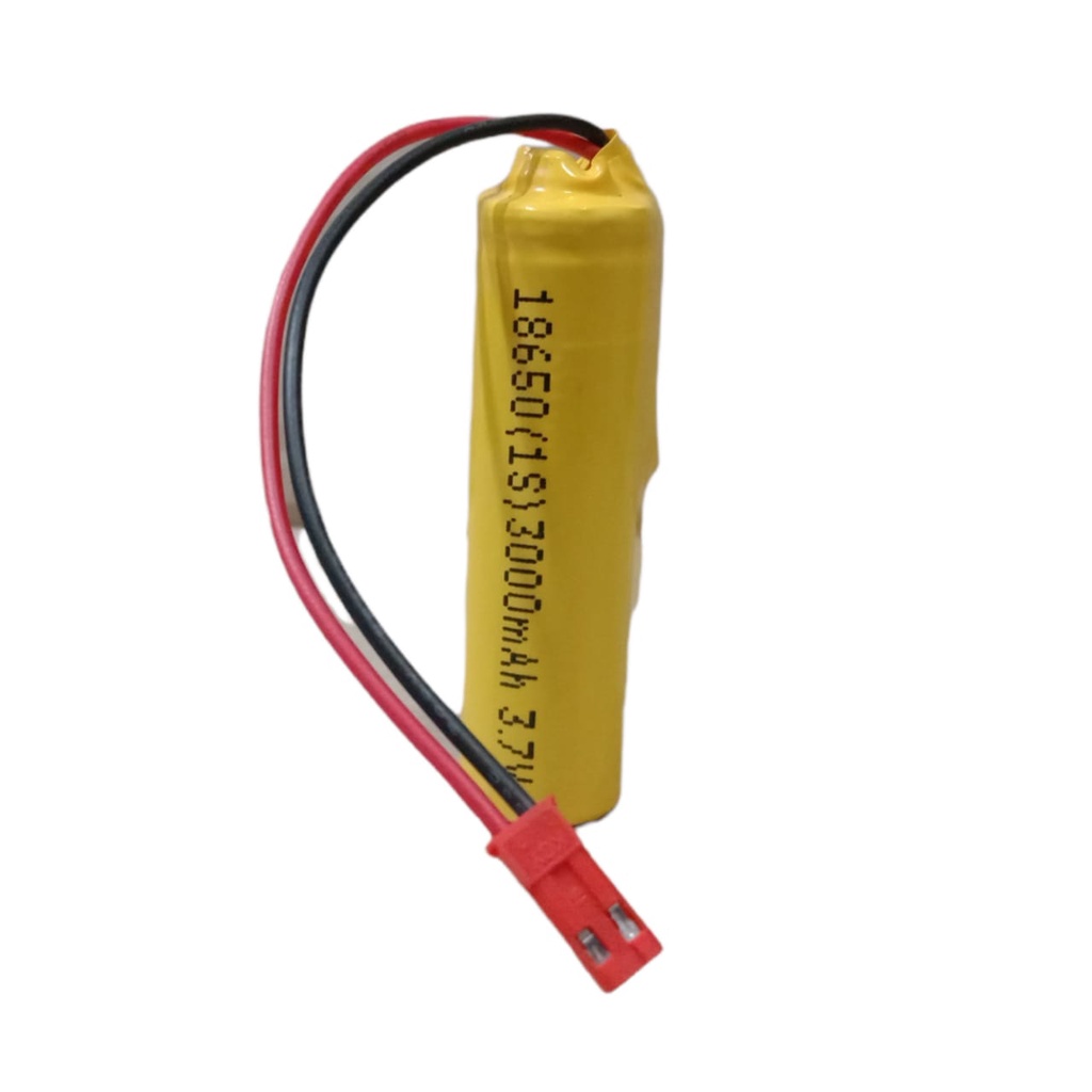 Baterai RC / Baterai Mainan Remot Control 1X 18650-1S 3000mAh 3,7V Protektor BMS 6A Konektor JST PLUG MERAH