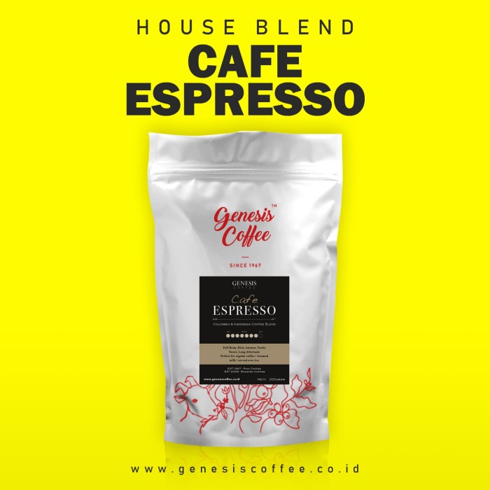 

(BISA COD) GENESIS COFFEE Cafe Espresso - Arabica Colombia Indonesia Coffee Blend - GILING TUBRUK, GENESIS