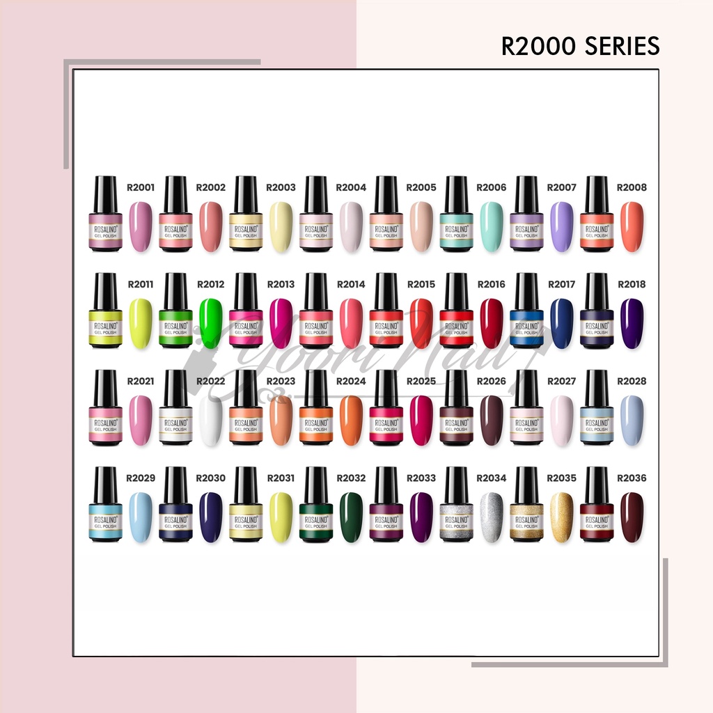 Mini Rosalind R2000 series gel polish 7ml neon glitter kutek gel nail art