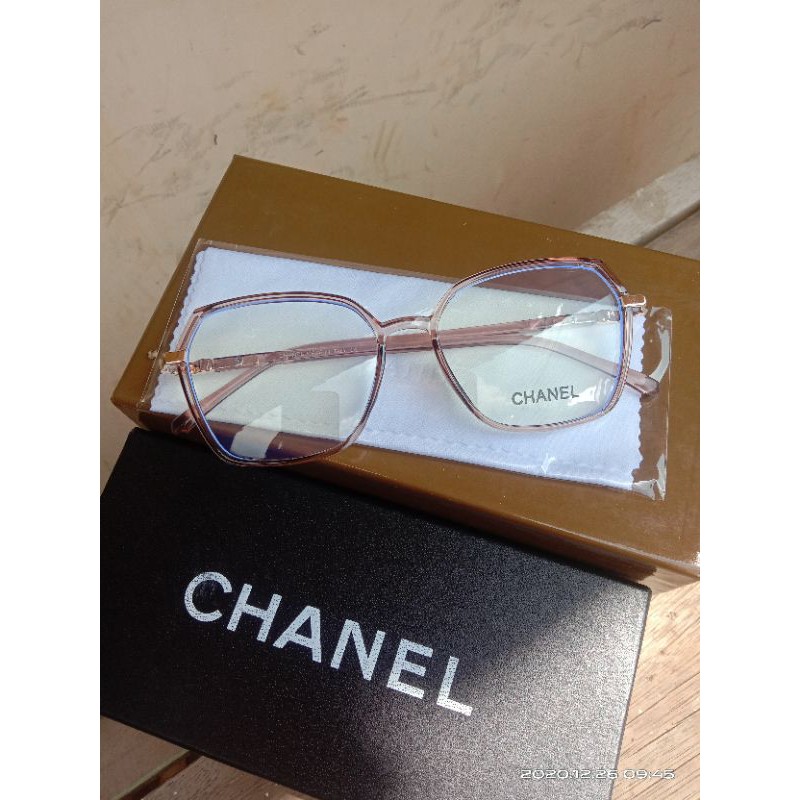 kacamata chanel polygon best seller fullset lengkap dg box ori dan cairan pembersih