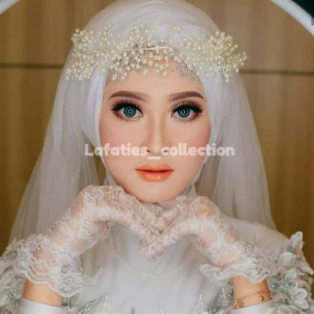 Aksesoris rambut pengantin  hiasan  dahi kepala  wanita pesta 