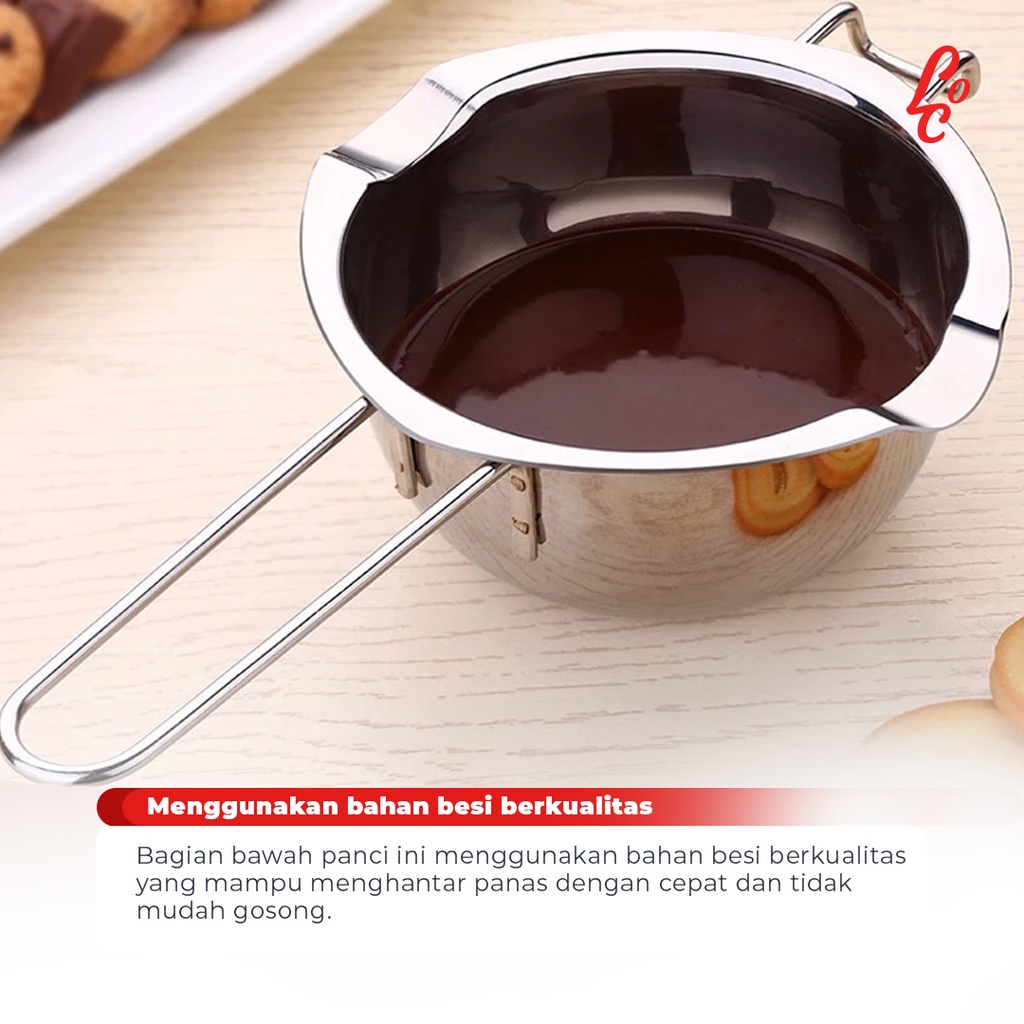 Panci Leleh Keju Coklat Stainless Steel Chocolate Melting Pot Pan