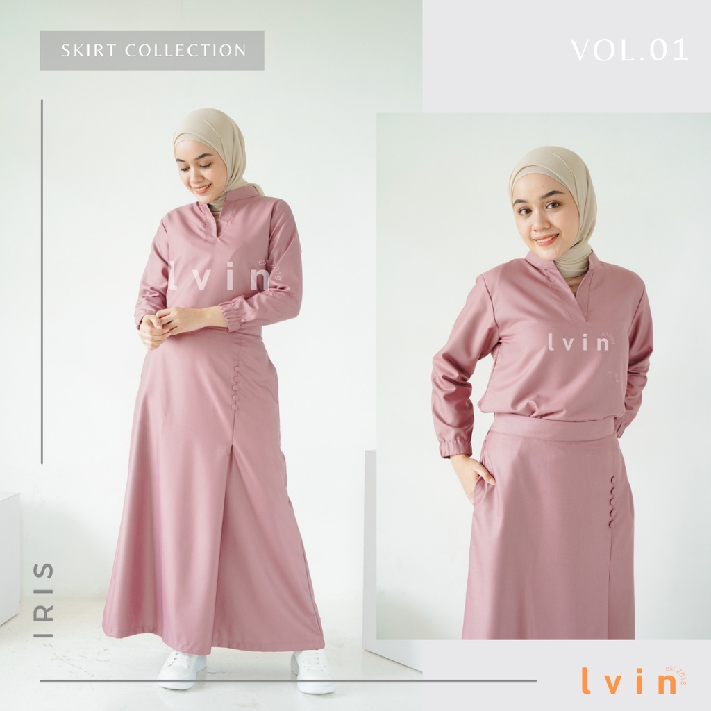 [ Lvin ] FLARE SKIRT  SCRUBS - Vol 01 -  Baju OKA Rok Mandarin Collar Lengan Panjang / Baju Jaga /Set Baju Celana Jaga Oka / Dokter / Baju OK