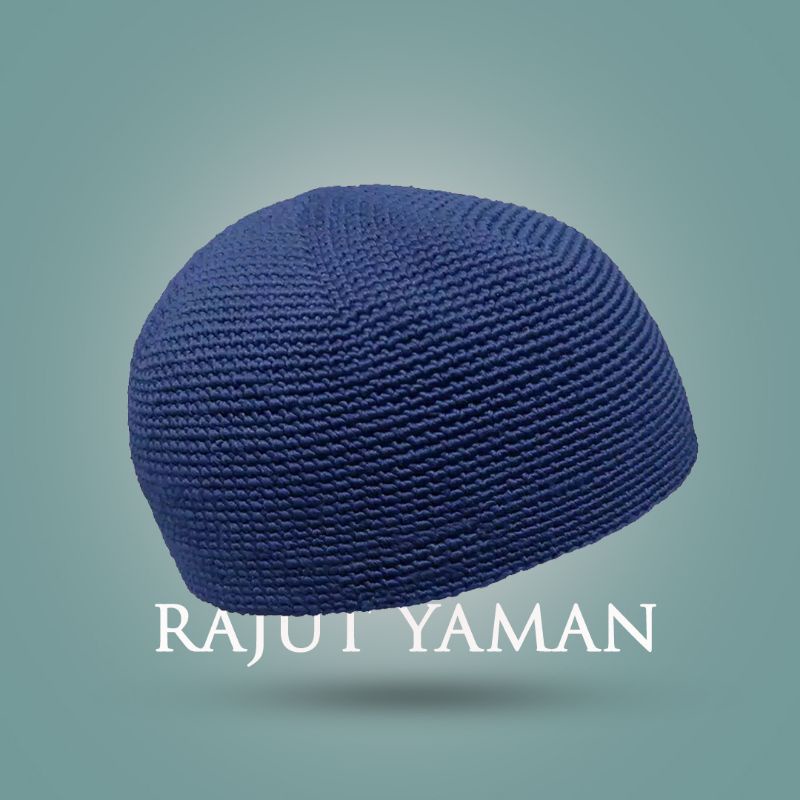 ZAJA - Terbaru Peci Rajut Yaman Tebal Polos Handmade / Peci Sulam Tangan Manual / Kopiah Taraweh Peci Haji Rajut Tebal Tebal / Topi Sholat Muslim Polos / Fashion Muslim