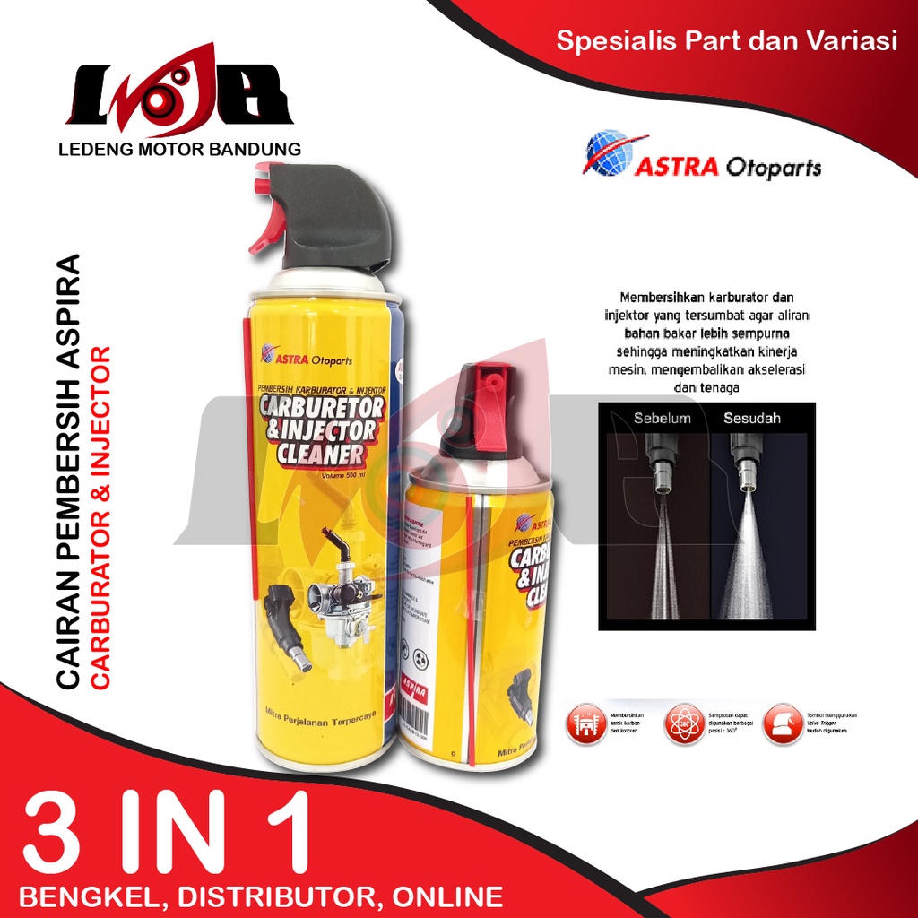 Aspira Karburator &amp; Injector Cleaner Pembersih Carbu Motor Matic Bebek Sport Universal